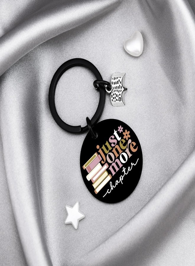MOEXUKO Book Lovers Gifts for Women Book Accessories Keychain Reading Gifts for Books Lovers Bookish Reader Books Club Gift Reading Accessories Thanksgiving Christmas Gift Just One More Chapter Keyring - Image 3